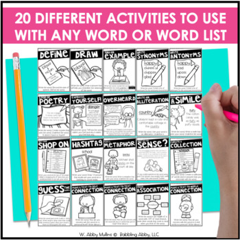 Vocabulary Activities for Any Word List by Babbling Abby | TpT