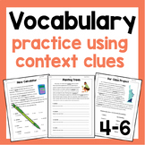 Vocabulary Activities for Context Clues Worksheets and Pas