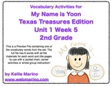 Vocabulary Activities for My Name is Yoon - Texas Treasures