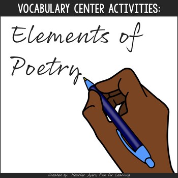 Preview of Vocabulary Activities for Upper Elementary - ELEMENTS OF POETRY