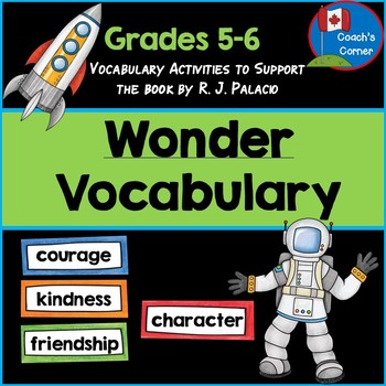 vocabulary activities for wonder by rj palacio by coachs corner