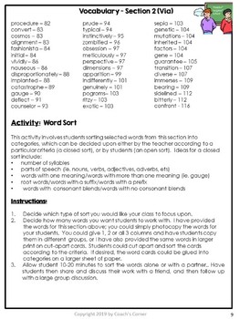 vocabulary activities for wonder by rj palacio by coachs corner