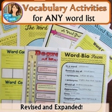 Vocabulary Activities for ANY word list