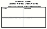 Vocabulary Activity Cards