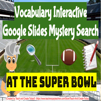 Preview of Vocabulary Activity ELA Interactive Search for 1st 2nd 3rd 4th Grade Super Bowl