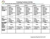 Adaptable Vocabulary Activities (0) - Vocabulary Activity 