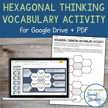 Preview of Vocabulary Activity | Hexagonal Thinking Variation Graphic Organizer Templates