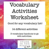 Vocabulary Activity Options
