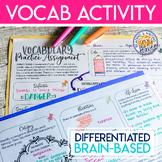 Vocabulary Graphic Organizer with Brain-Based Prompts - Di