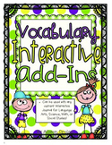 Vocabulary Add-Ins For Interactive Journals!