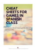 Vocabulary Aids for Games in Spanish - Guess Who, Spot It 