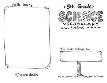 Preview of Vocabulary BOOKLET for the year: 5th Grade by Science Doodles - FREEBIE!