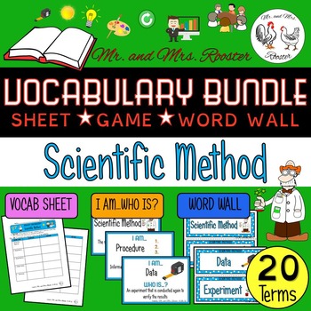 Preview of Vocabulary BUNDLE - Scientific Method {Vocab Sheet, Game, Word Wall}