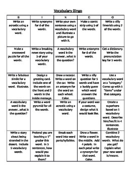 Preview of Vocabulary Bingo