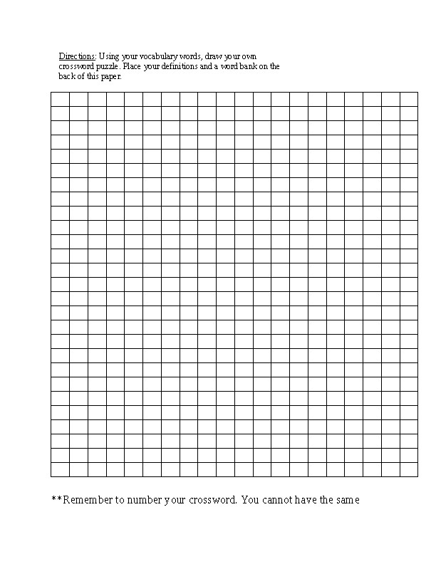 10 Best Free Printable Blank Crossword Puzzle Template Images
