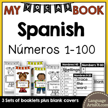 Preview of Spanish Numbers 1-100 Vocabulary Booklet | Números 1-100 Español Vocabulario 