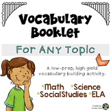 Vocabulary Booklet for Any Topic
