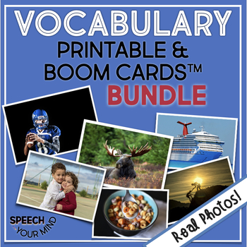Preview of Vocabulary Boom™ Cards Books Flash Cards &  BUNDLE | Real Photos