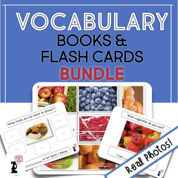 Preview of Vocabulary Books & Flash Cards BUNDLE | Basic Vocabulary Real Pictures