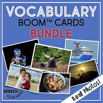 Preview of Vocabulary Boom Cards™ Bundle Real Photos | Basic Vocabulary