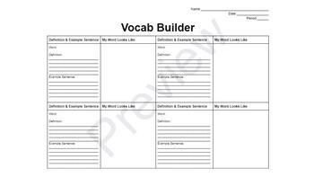 Preview of Vocabulary Builder