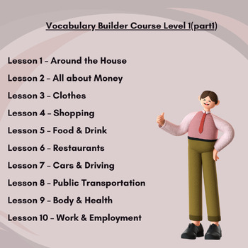 Preview of Vocabulary Builder Course Level1(part1)|Close Reading|Reading Toefl|ReadingIelts