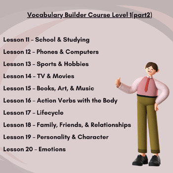 Preview of Vocabulary Builder Course Level1(part2)|Close Reading|Reading Toefl|ReadingIelts