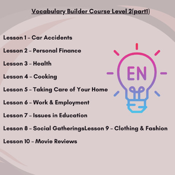 Preview of Vocabulary Builder Course  Level2(part1)|Close Reading|Reading Toefl|ReadingIelt