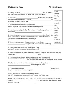 Vocabulary Builder Fill in the Blanks worksheets Level 3 by Peter D