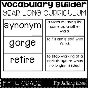 Preview of Vocabulary Builder (Year Long Curriculum-5th Grade)