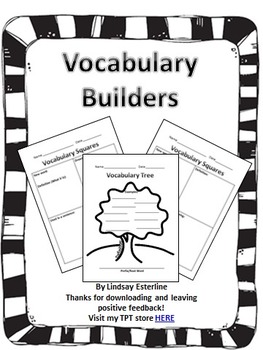 Preview of Vocabulary Builders--Word Study Sheets