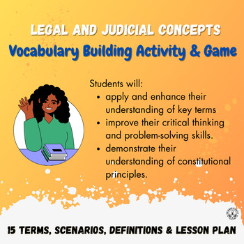Preview of Vocabulary Building Activity & Game: Legal and Judicial Concepts Terms