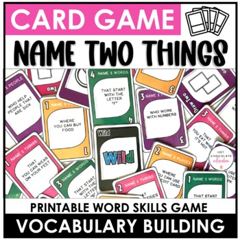 Preview of Vocabulary Building Card Game for ESL & ELL : People, Places, Things, Verbs 