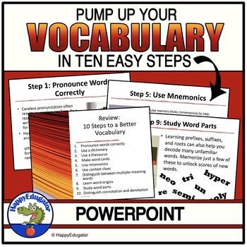 Preview of Vocabulary Building PowerPoint with Practice Lessons