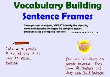 Preview of Vocabulary Building Sentence Frames-ELD Strategies in Action!