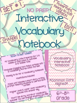 Preview of Vocabulary-Bundle-READY TO EDIT-Instruction, Activities, and Assessments