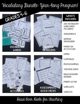 Preview of Vocabulary Bundle {Words, Activities, Organizers, Assessments for the Year!}