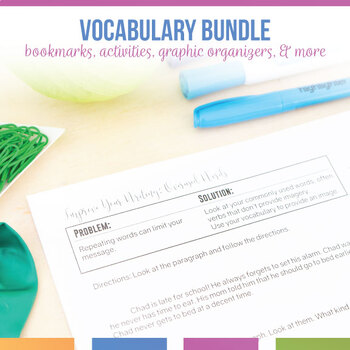 Preview of Vocabulary Bundle for Middle & High School English | Vocabulary Activities