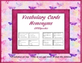 Vocabulary Cards: Homonyms