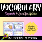 Vocabulary Cards IM Grade 8 Math™️, Exponents & Scientific