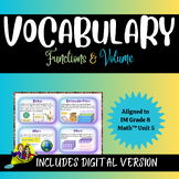 Vocabulary Cards Illustrative Math, 8th: Functions & Volum