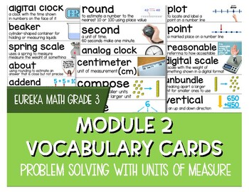 Preview of Vocabulary Cards for Eureka Math Grade 3 Module 2 Time and Measurement