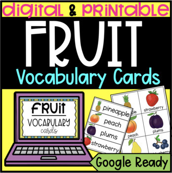 Preview of Fruit Vocabulary Cards | Vocabulary Cards for Fruit Names l Fruit Flash Cards