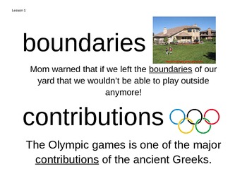 Preview of Domain 3 The Ancient Greek Civilization common core vocabulary cards