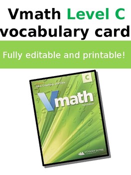 Preview of Vocabulary Cards for Vmath Voyager Sopris Level C (all 7 modules)