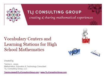 Preview of Vocabulary Centers and Learning Stations for HS Mathematics