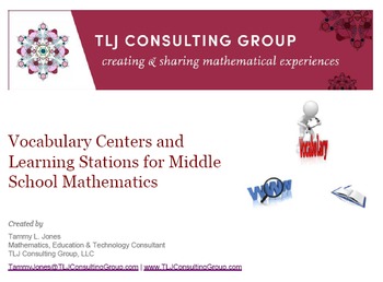 Preview of Vocabulary Centers and Learning Stations for MS Mathematics