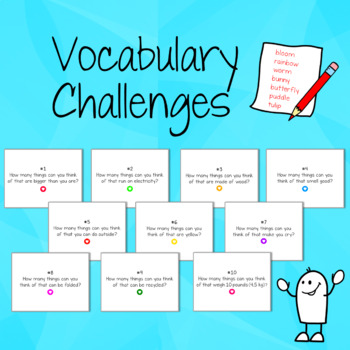 Preview of Vocabulary Challenges | Distance Learning
