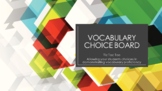 Vocabulary Choice Board Tic Tac Toe