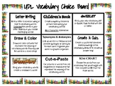 Vocabulary Choice Board: Universal Design for Learning; UD
